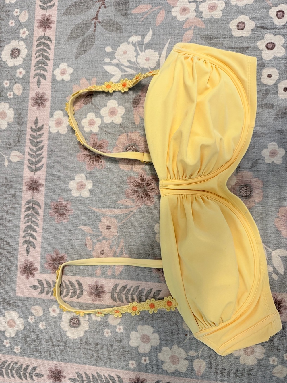 wild fable Yellow Floral-Trim Bikini Set